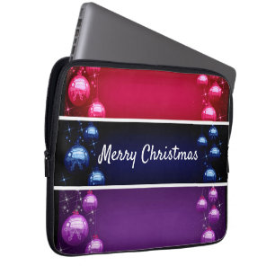 Capa Para Notebook Feliz Natal Bolas de Natal Eletrônicos Bolsa