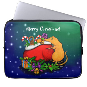 Capa Para Notebook Feliz Natal com Rat Prince