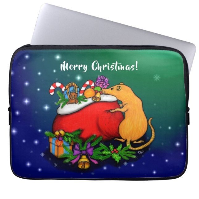 Capa Para Notebook Feliz Natal com Rat Prince (Frente)
