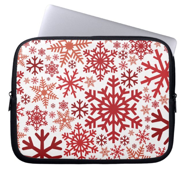 Capa Para Notebook Feliz Natal Padrão de Floco de Neve de inverno (Frente)