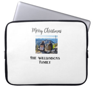 Capa Para Notebook Feliz Natal simples mínimo adicionar nome da famíl