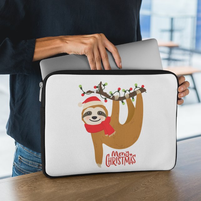 Capa Para Notebook Feliz Natal Sloth | Feriados (Criador carregado)