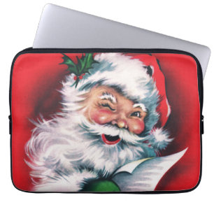 Capa Para Notebook Feliz Natal,vintage,retro,Papai Noel,Sa feliz