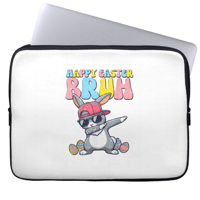 Capa Para Notebook Feliz Páscoa Bruh Coelho Dab Coelho Dança Meninos  (Frente)
