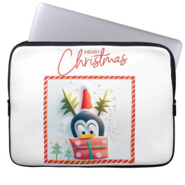 Capa Para Notebook Feliz Pinguim de Natal