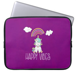 Capa Para Notebook Feliz Vibes Typografia Cute Smiling Unicorn