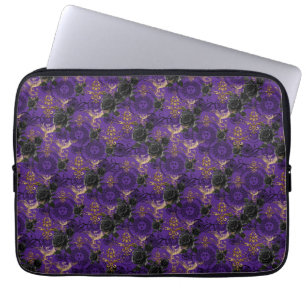 Capa Para Notebook Fênix gótica e Rosa Púrpura