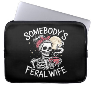 Capa Para Notebook Feral Funny Coffee Amplia Bebendo Piada Crânio