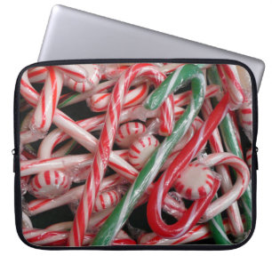 Capa Para Notebook Feriado de Natal Candy Canes and Peppermints
