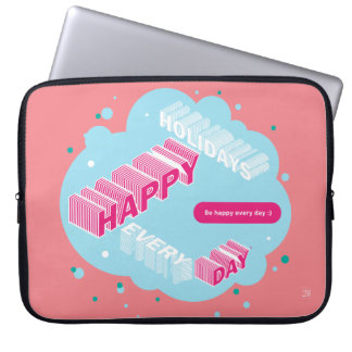 Capa Para Notebook Feriados felizes, Azul e Rosa