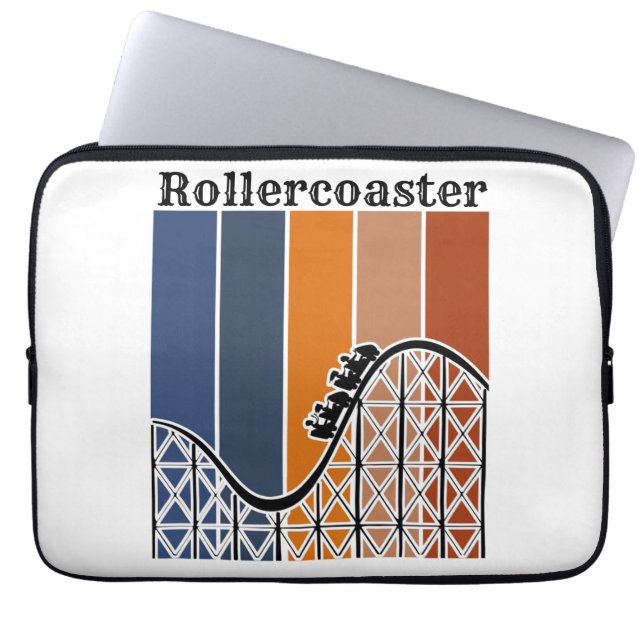 Capa Para Notebook Férias de Verão ao longo do Rollercoaster Retro (Frente)
