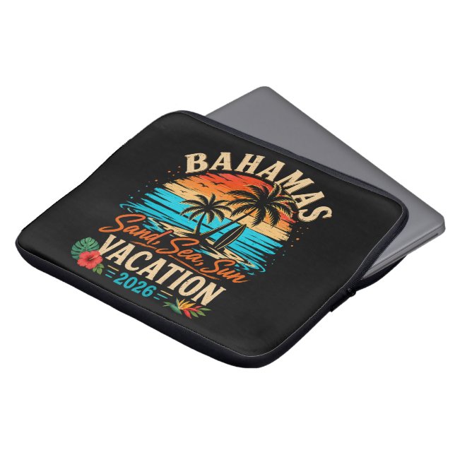 Capa Para Notebook Férias Sol Mar Areia Bahamas 2026 (Frente Topo)