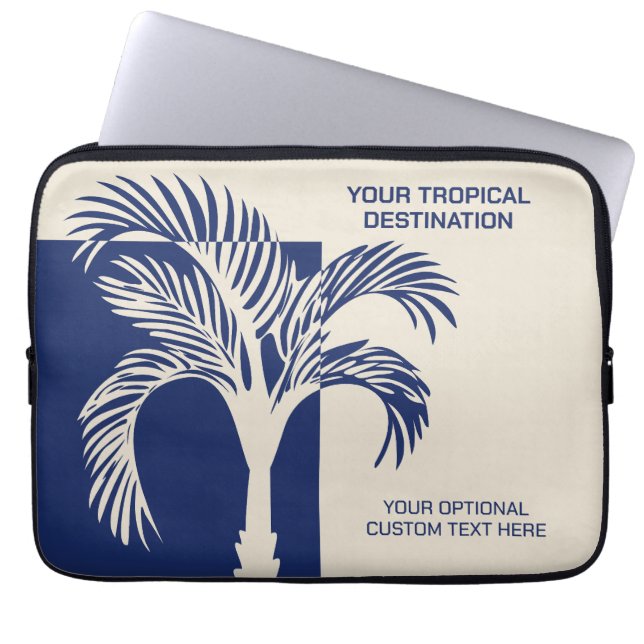 Capa Para Notebook Férias Tropicais de Texto Personalizado (Frente)