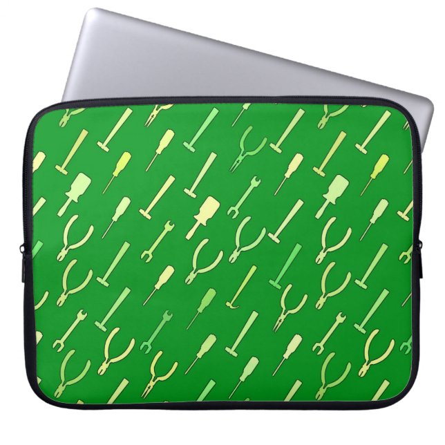 Capa Para Notebook Ferramentas, em verde florestal (Frente)
