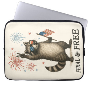 Capa Para Notebook Férrimo Mas Livre Fogos De Artifício Feral Raccoon