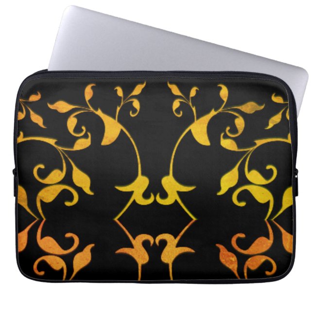 Capa Para Notebook Ferro enferrujado e preto sedoso rolando (Frente)