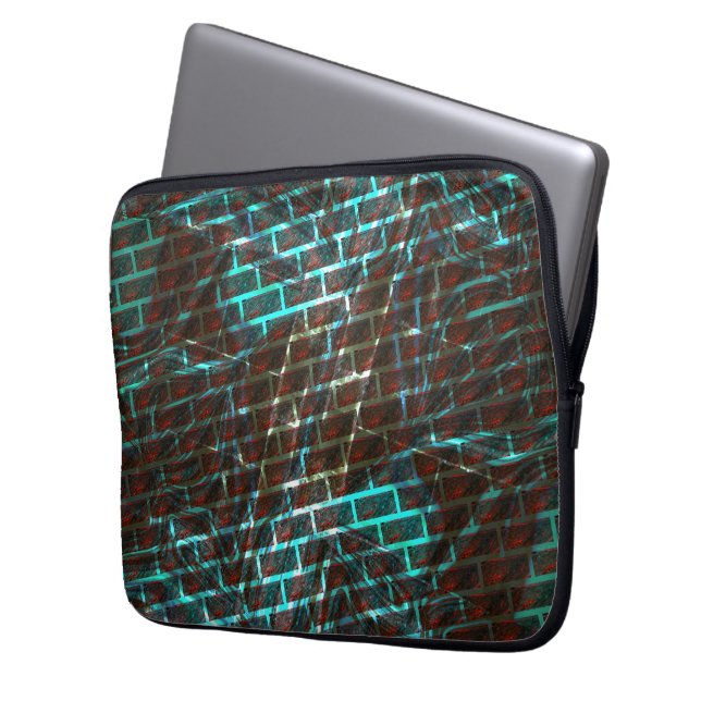 Capa Para Notebook Ferrugem vermelha azul, arranhões, tijolo pequeno  (Frente Esquerda)