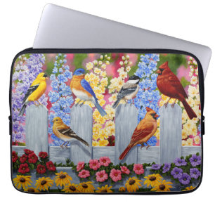 Capa Para Notebook Festa Colorida de Primavera Birds Garden