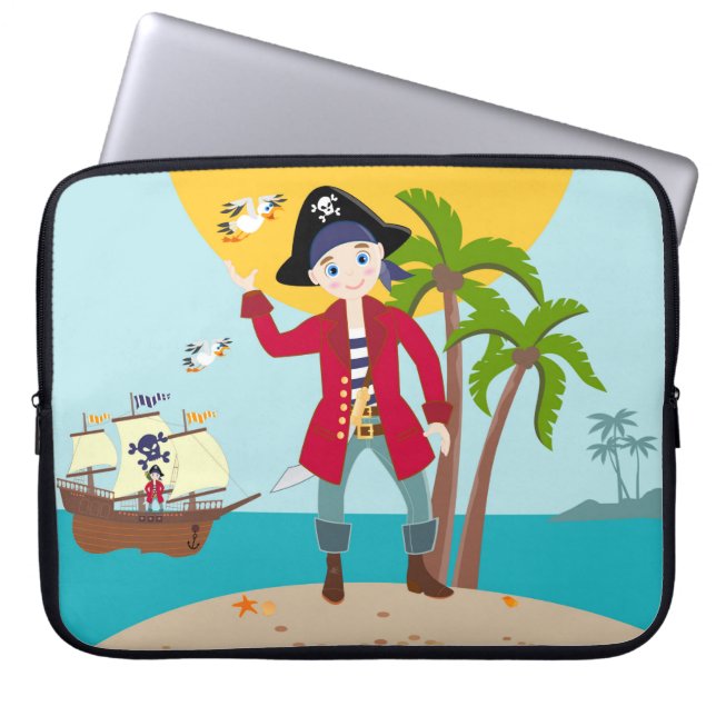 Capa Para Notebook Festa de aniversário infantil pirata (Frente)