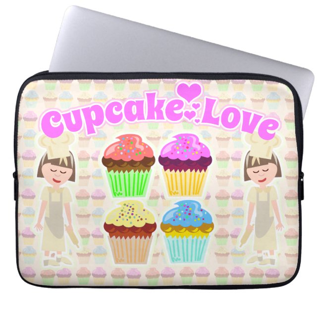 Capa Para Notebook Festa de Cartoon do Cupcake Bonito (Frente)