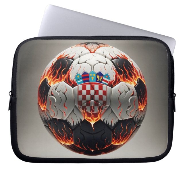 Capa Para Notebook Festa de Futebol Croata Fiery (Frente)