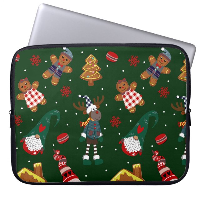 Capa Para Notebook Festa de Gnominho de Natal de Biscoito de Gengibre (Frente)