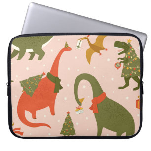 Capa Para Notebook Festa de Natal Dino: Rex Árvore
