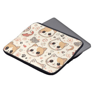 Capa Para Notebook Festa de Padrão de Gato Simples de Gato Gato Gato