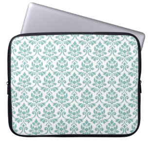 Capa Para Notebook Feuille Damask Teal Pattern