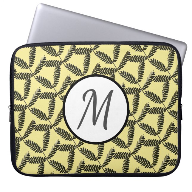 Capa Para Notebook Fever Tree Leaf Monogramas Bolsa de laptop Computa (Frente)