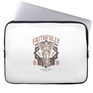 Capa Para Notebook Fielmente Anjo Gravura Vintage Camiseta Cristã