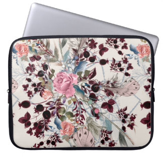 Capa Para Notebook Figura bo-ho de moda com rosa flores e p