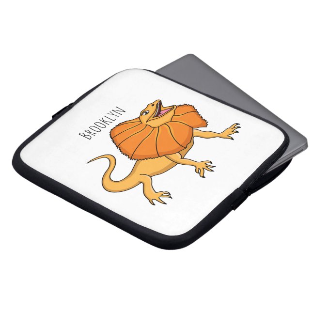 Capa Para Notebook Figura de desenho animado de lagarto-de-pescoço-fr (Frente Topo)