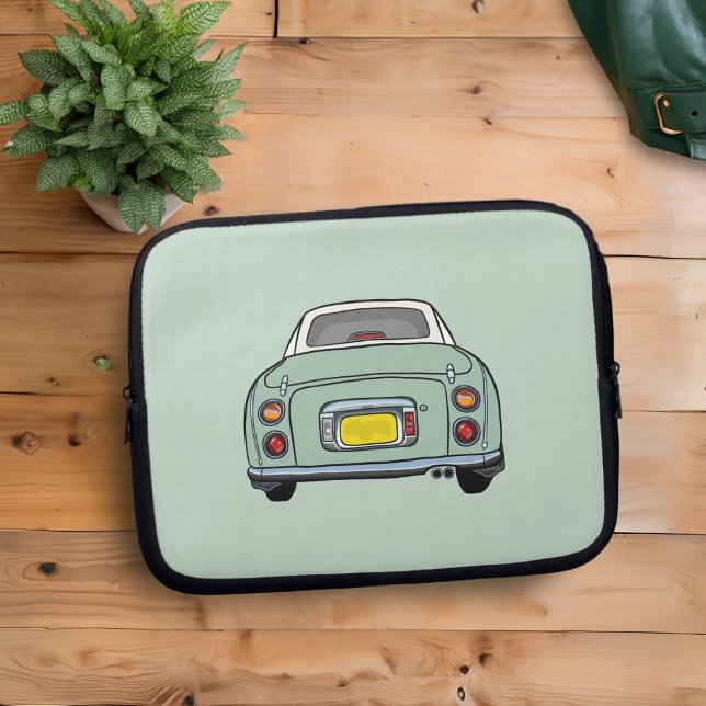 Capa Para Notebook Figuras Figaro Car Bolsa de laptop Verde (A cute emerald green figaro car laptop sleeve just for you)