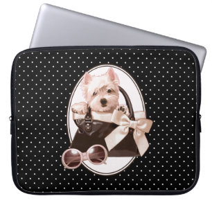 Capa Para Notebook Filhote de cachorro de Terrier branco de montanhas