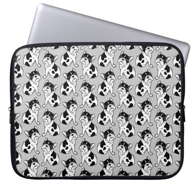Capa Para Notebook Filhote de cachorro Pied rajado de Frenchie (Frente)