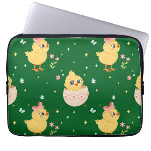 Capa Para Notebook Filhote de Páscoa Fofo com Padrão Sem Costura de L