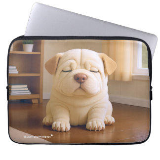 Capa Para Notebook Filhote de Shar Pei - Serenidade Suave por WangWan