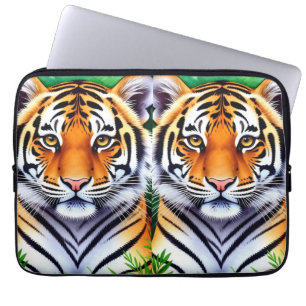 Capa Para Notebook Filhote de tigre botânico ousado