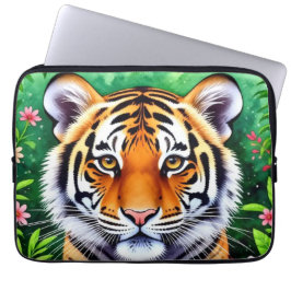 Capa Para Notebook Filhote de tigre botânico ousado