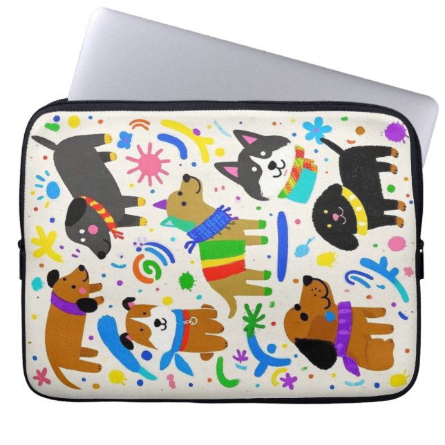 Capa Para Notebook Filhotes de animação (Frente)