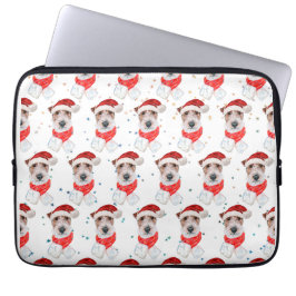 Capa Para Notebook Fio Fox Terrier Dog Raça Estrelas de Natal