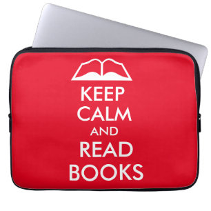 Capa Para Notebook Fique calmo e leia livros