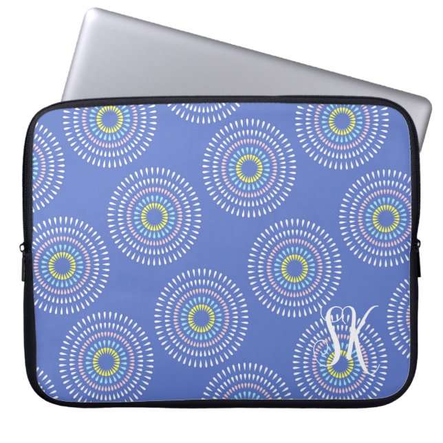 Capa Para Notebook Fireworks Japonês Azul (Frente)