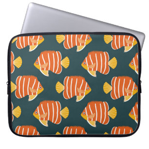 Capa Para Notebook Fish Frenzy: Vintage Seamless Design