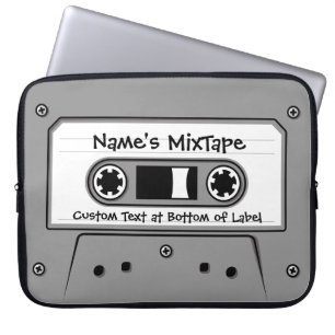 Capa Para Notebook Fita Cassete de Áudio da cinza