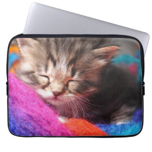 Capa Para Notebook Fita de Gatinho Recém-Nascido Sonolento Macio