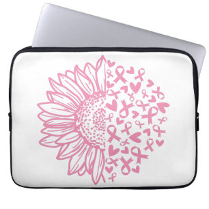 Capa Para Notebook Fita rosa Sensibilização do Cancer de Briso Girass