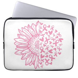 Capa Para Notebook Fita rosa Sensibilização do Cancer de Briso Girass