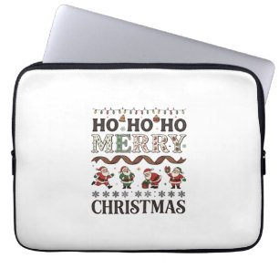 Capa Para Notebook Fita Xadrez do Papai Noel Ho Feliz Natal